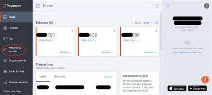 Can I send money from Payoneer to bank account?