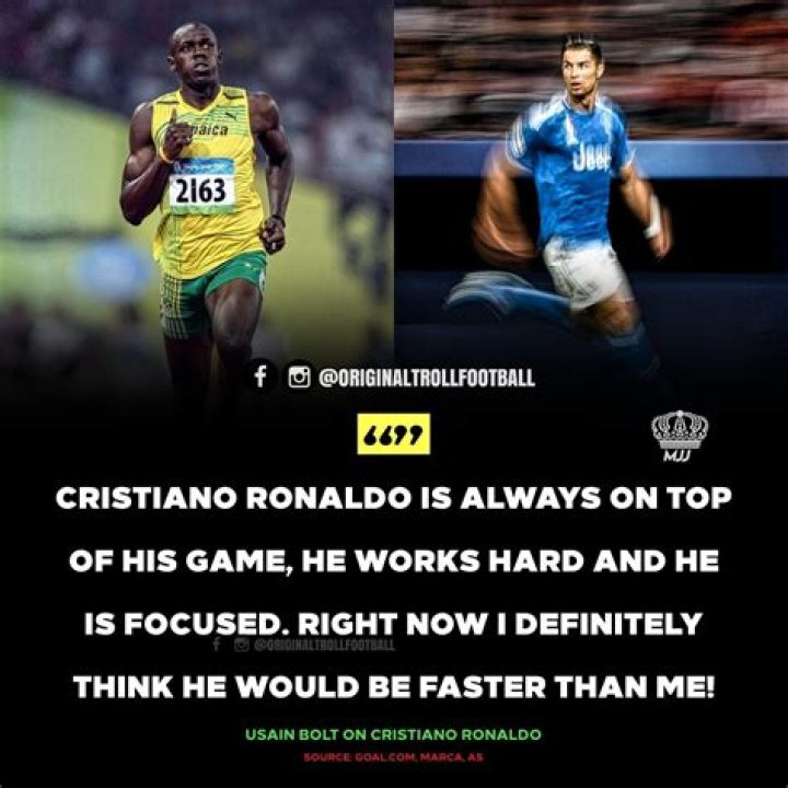 Who is faster Bolt or Ronaldo?